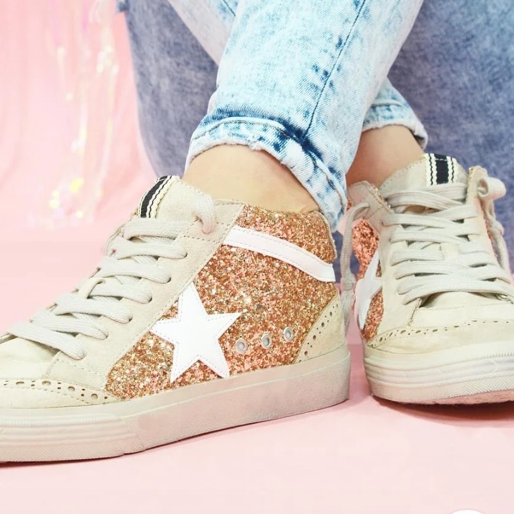 SHU SHOP - RINA ROSE GOLD SNEAKERS - Picture 4 of 5